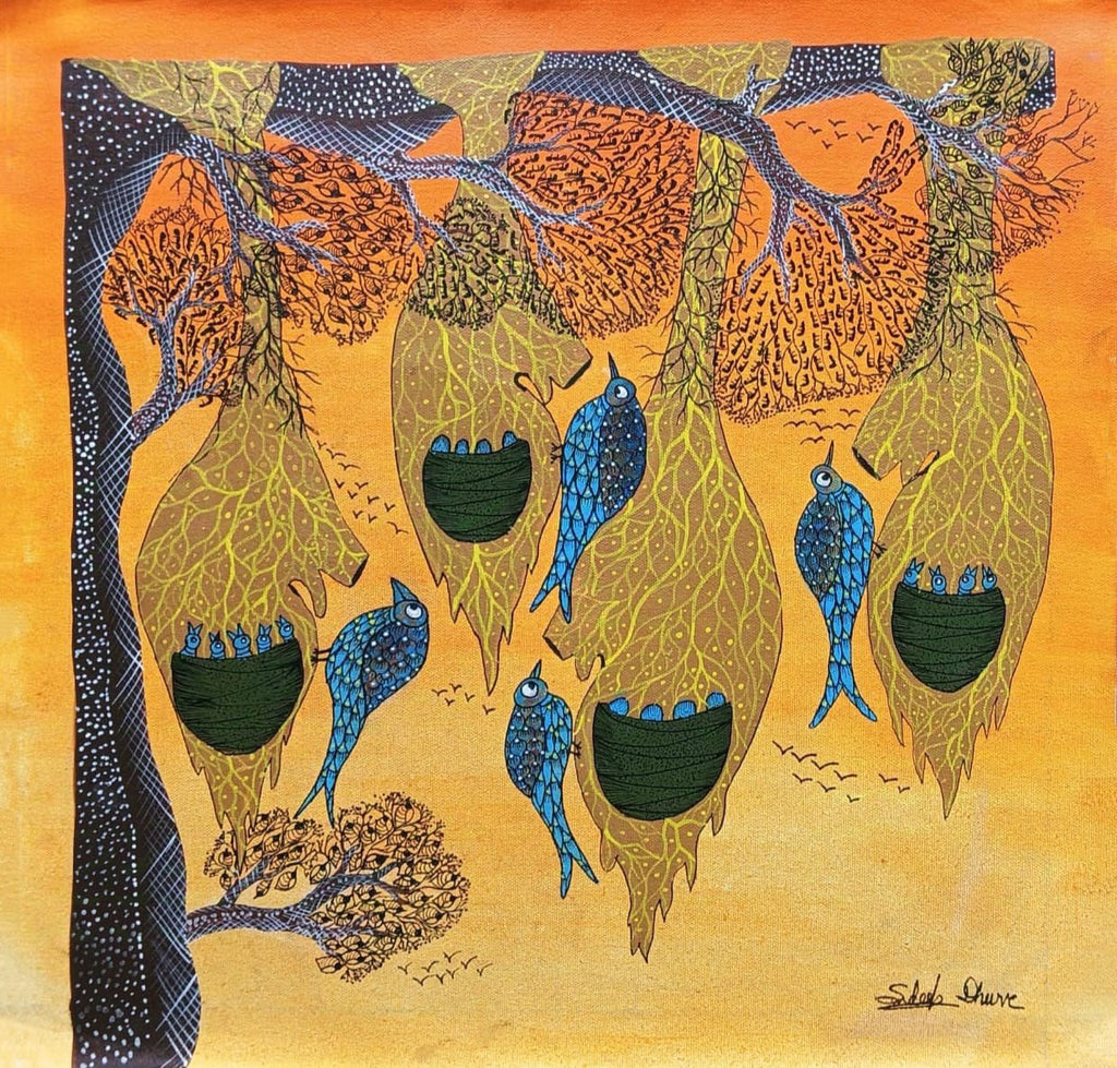Baya Weaver in Gond by Sandeep Dhurve Thumbnail