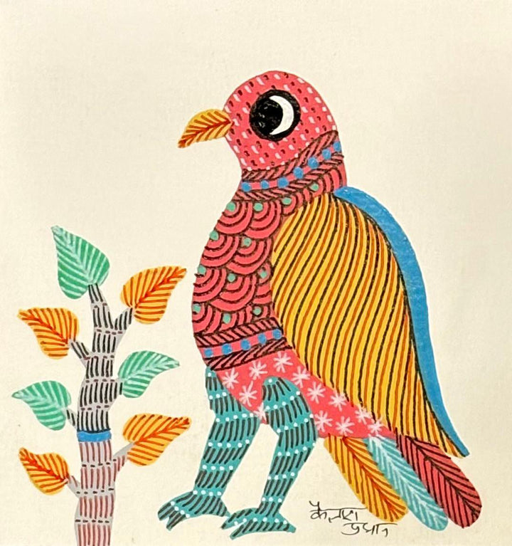 Bird in Gond by Kailash Pradhan Thumbnail