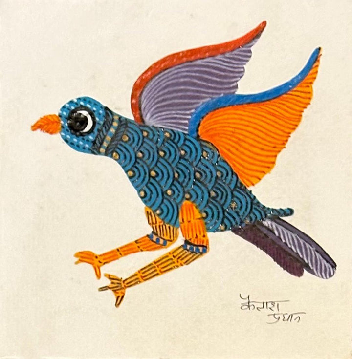 Bird in Gond by Kailash Pradhan Thumbnail