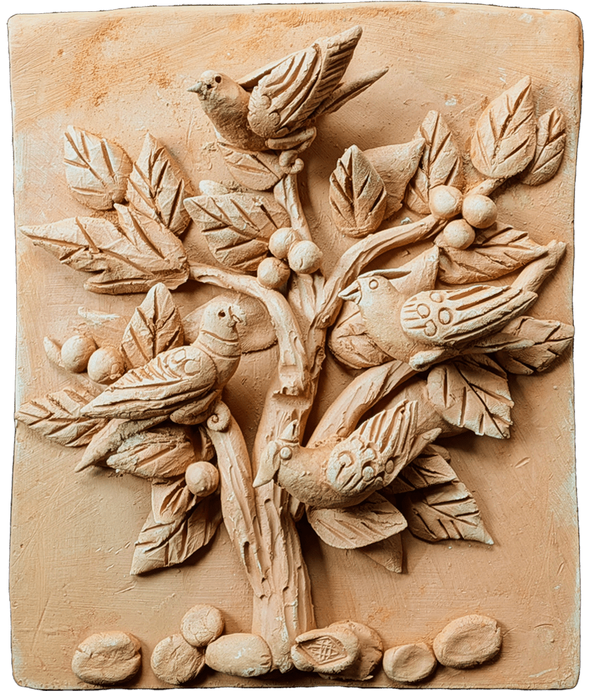 Birds Amidst Nature in Terracotta by Dolon Kundu Thumbnail