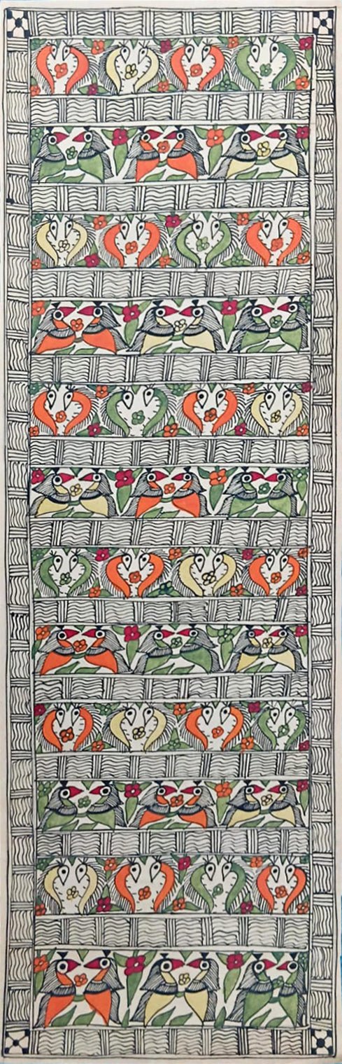 Birds in Harmony: Avian pairs in Madhubani by Priti Karn Thumbnail
