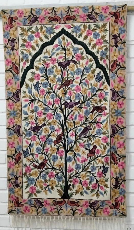 Birds on Tree in Crewel Embroidery by Jahangir Ahmed Thumbnail