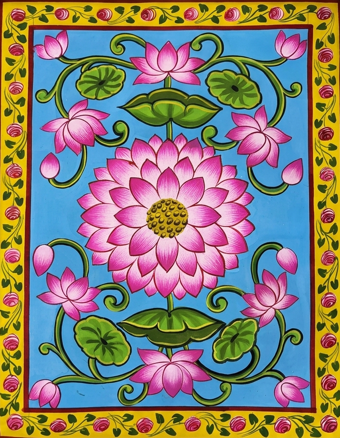 Blooming Lotus in Pichwai by Jayesh Sharma Thumbnail