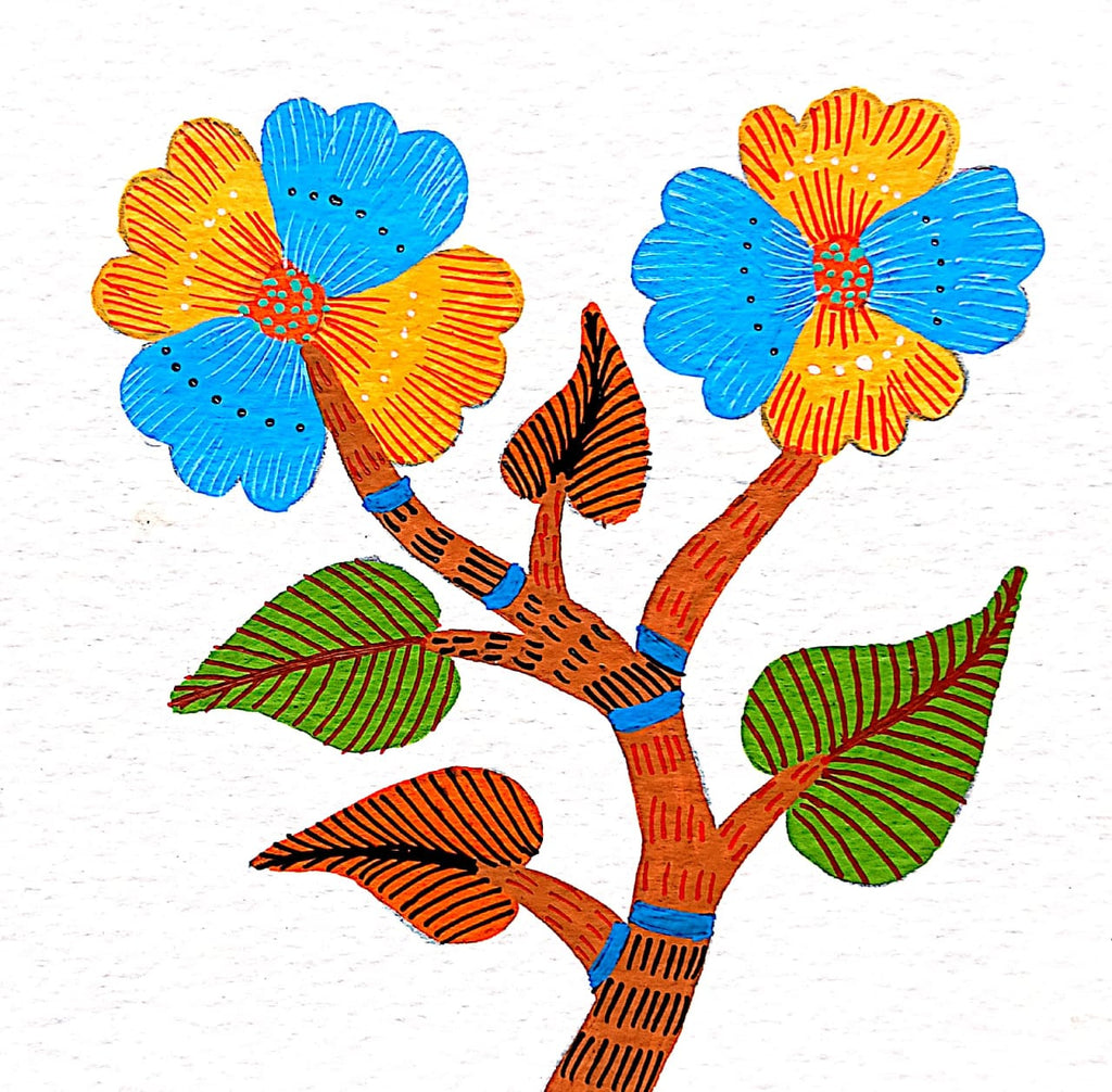 Blossoming Tree in Gond by Kailash Pradhan Thumbnail