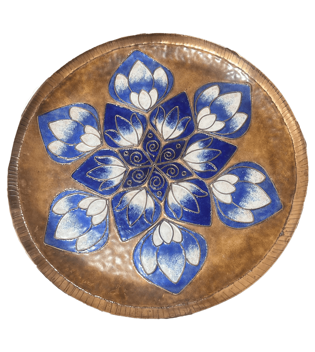 Blue Lotus Blossoms: A Copper Plate by Sanjay Patil Thumbnail