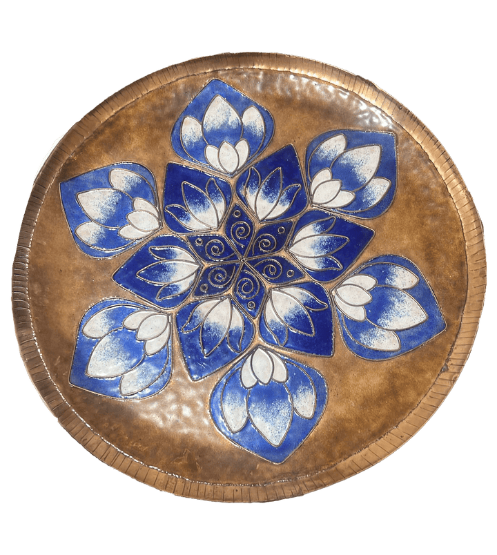 Blue Lotus Blossoms: A Copper Plate by Sanjay Patil Thumbnail