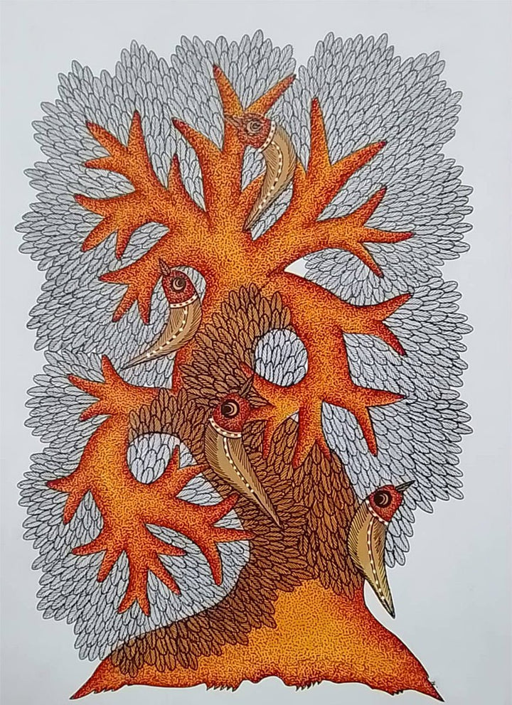 Branched Shelter: Tree of life in Gond by Manoj Tekam Thumbnail