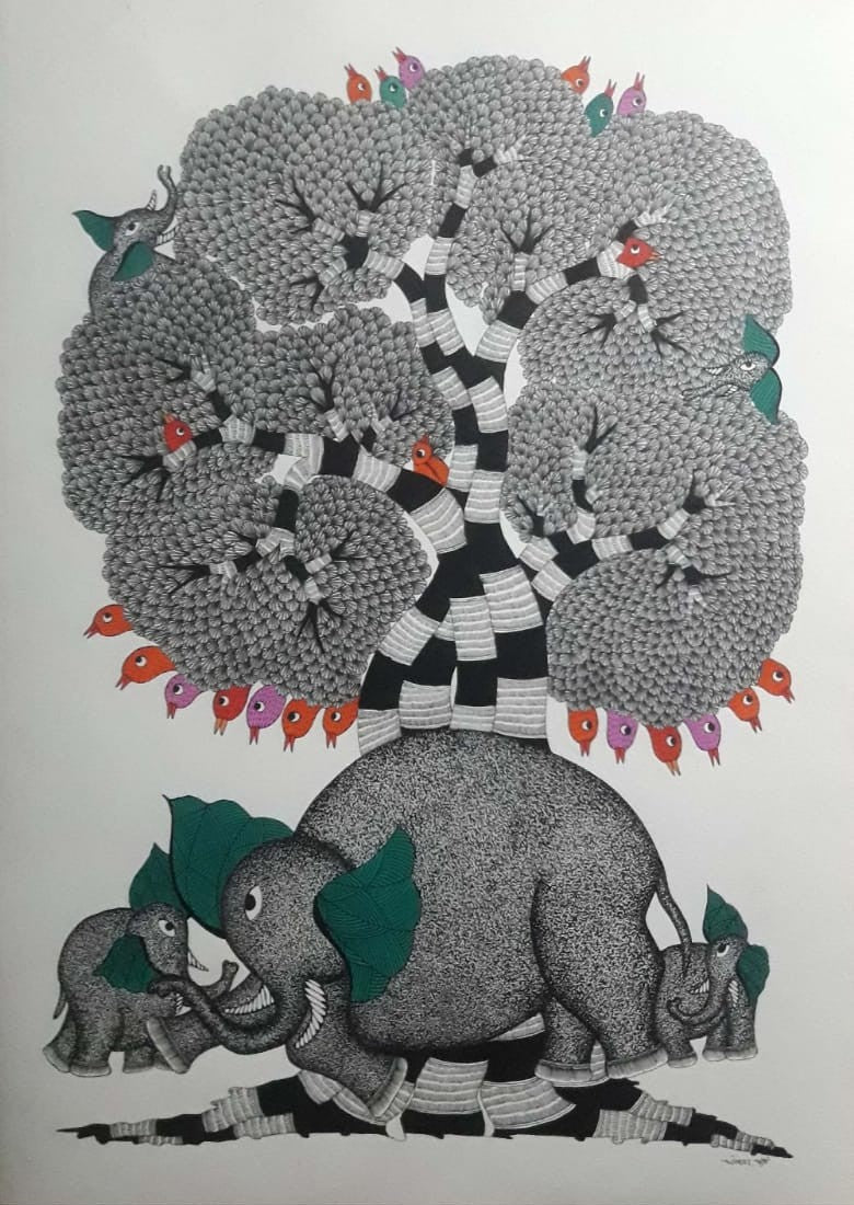 Branches of Belonging in Gond by Dhneshwar Dhurwey Thumbnail