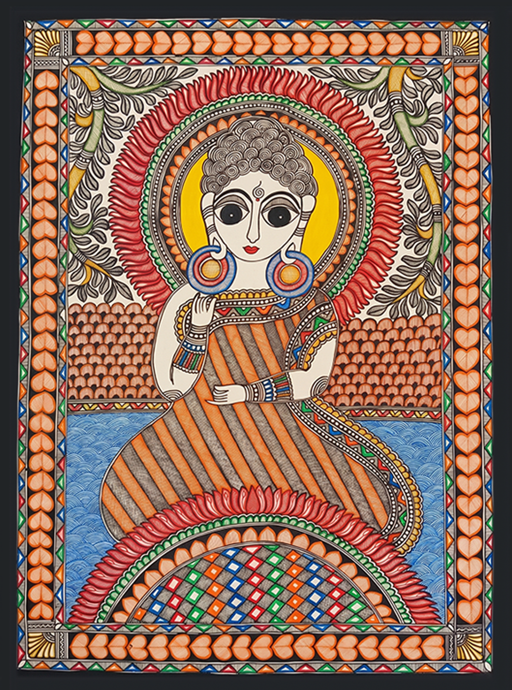 Buddha in Madhubani by Pratima Bharti Thumbnail