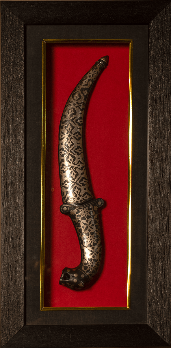Ceremonial Dagger with Tiger-Head Hilt in Koftgiri by Shyamlata Gahlot Thumbnail