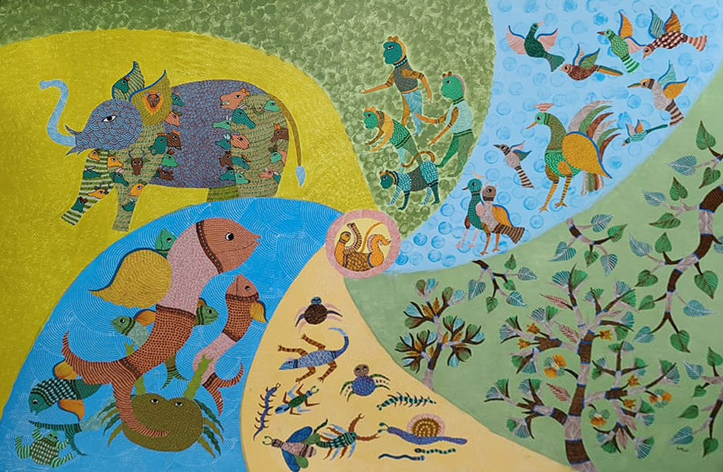 Chaurasi Yoni in Gond by Kailash Pradhan Thumbnail