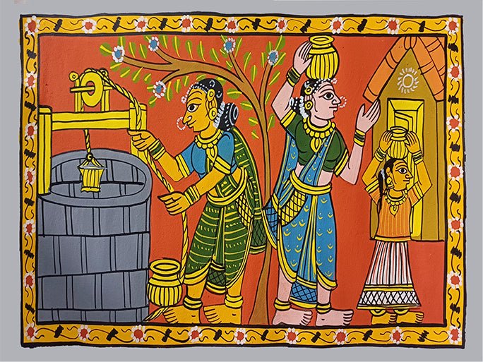 Countryside Women:Feminine Grace In Cheriyal Scroll by Sai Kiran Thumbnail