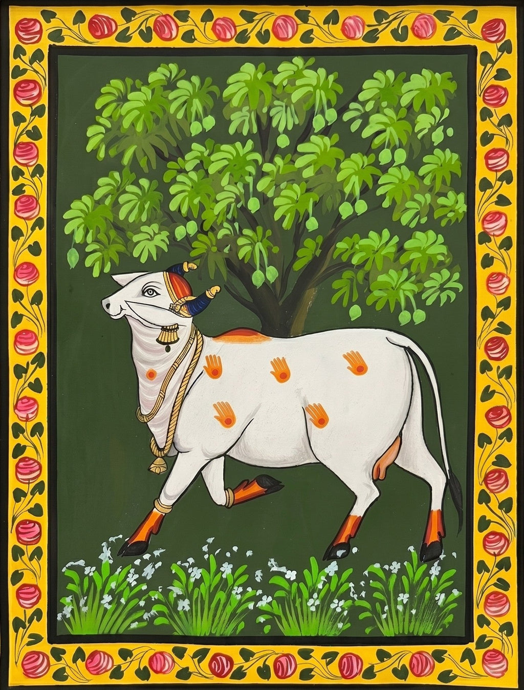Cow standing under a Tree in Pichwai by Jayesh Sharma Thumbnail
