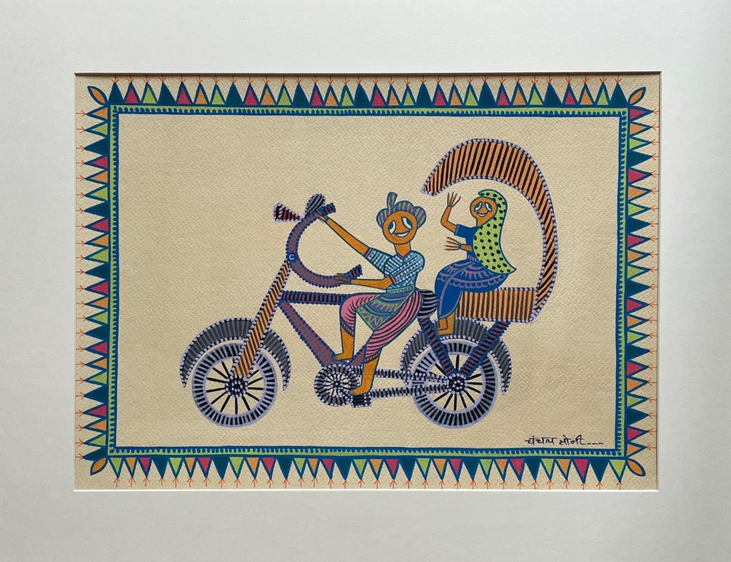 Cycle Rikshaw In Pithora art by Chanchal Soni Thumbnail