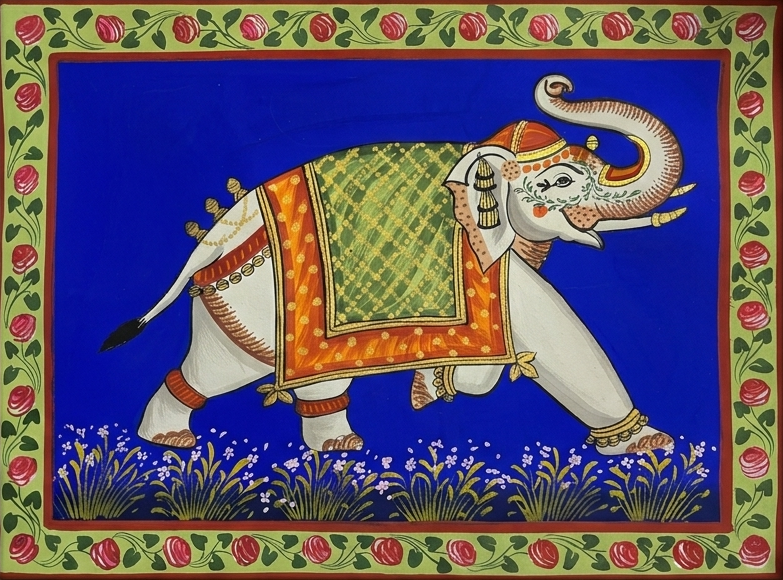 Decorated Elephant in Pichwai by Jayesh Sharma Thumbnail