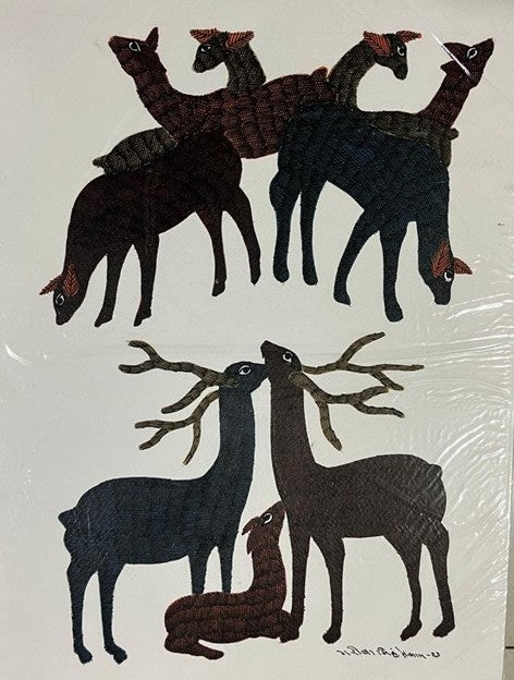 Deer and Chital in Gond by Gareeba Singh Tekam Thumbnail