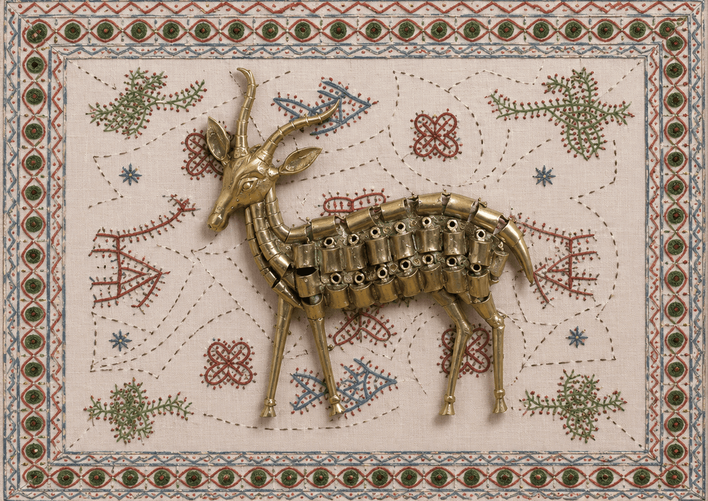 Deer in Dhokra and Kutch Embroidery Thumbnail