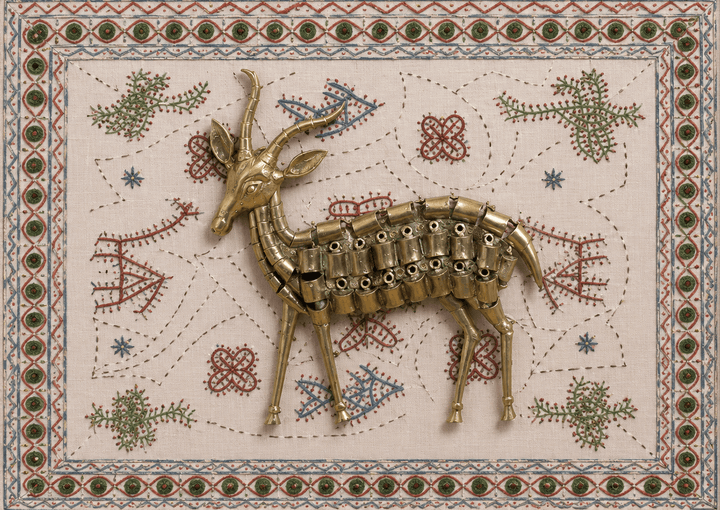 Deer in Dhokra and Kutch Embroidery Thumbnail