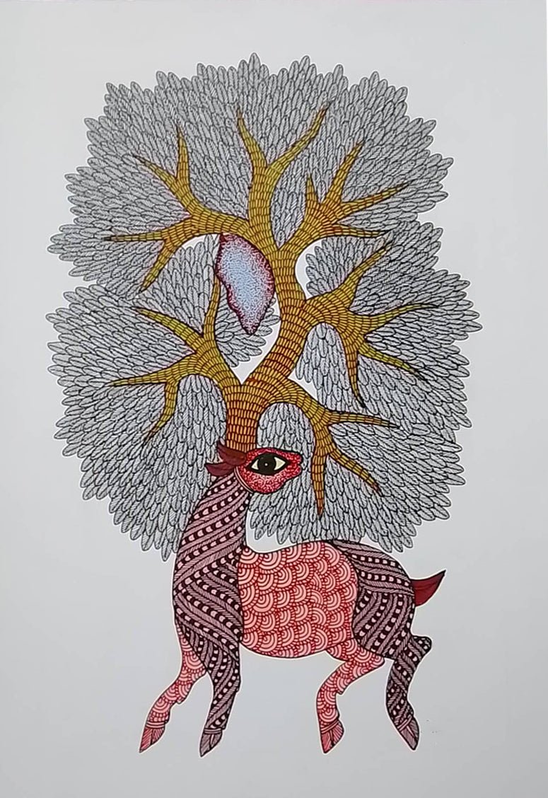 Deer in Gond by Manoj Tekam Thumbnail