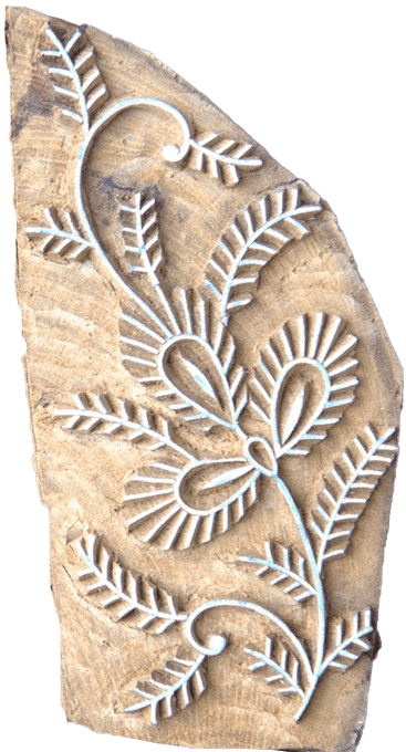 Delicate Floral Motif in Wooden Kalamkari Block by K. Gangadhar Thumbnail