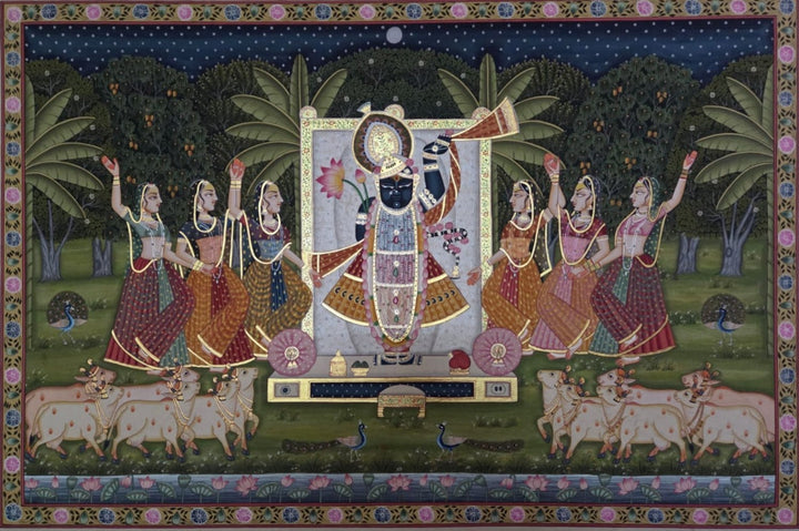 Devotional Night of Sharad Purnima: Shrinathji with Gopis in Pichwai by Shehzaad Ali Sherani Thumbnail
