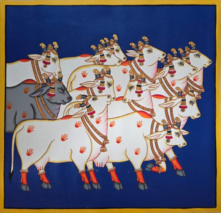 Divine Echoes: Night's Embrace, Pichwai by Shehzaad Ali Sherani Thumbnail