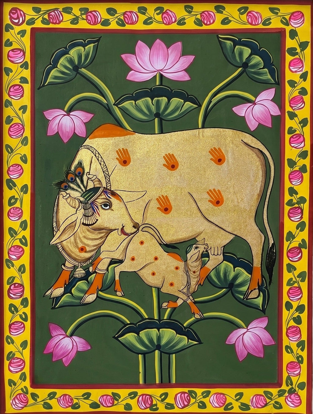 Divine Kamadhenu in Pichwai by Jayesh Sharma Thumbnail