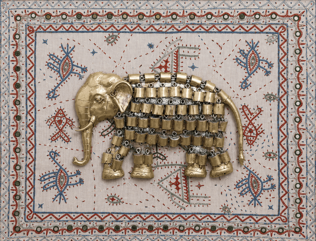 Elephant in Dhokra and Kutch Embroidery Thumbnail