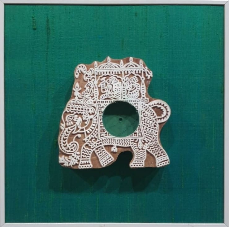 Elephant Shaped China berry Wooden Block art for Home Decor by Vikas Singh Thumbnail