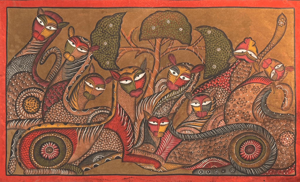 Family of tigers in Kalighat by Sonali Chitrakar Thumbnail