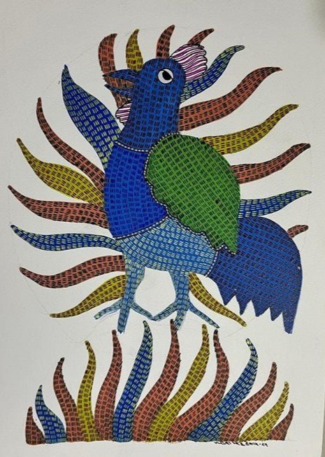 Feathers and Wings in Gond by Gareeba Singh Tekam Thumbnail