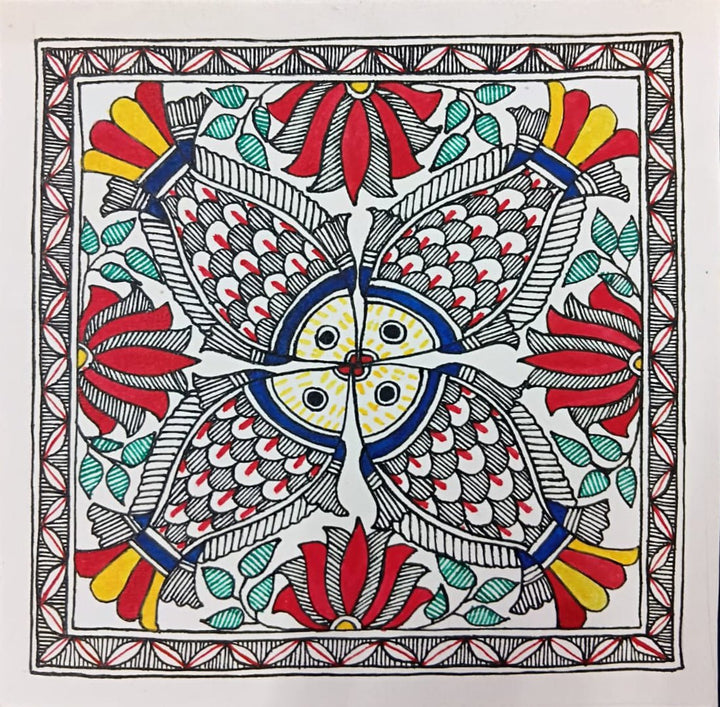 Fish and flowers in Madhubani by Priti Karn Thumbnail