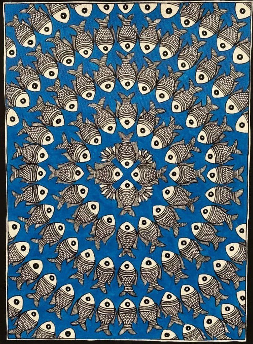 Fish Mandala in Madhubani by Abdhesh Kumar Karn Thumbnail