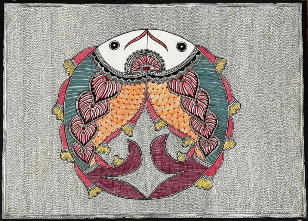 Fish Medallion in Madhubani by Abdhesh Kumar Karn Thumbnail
