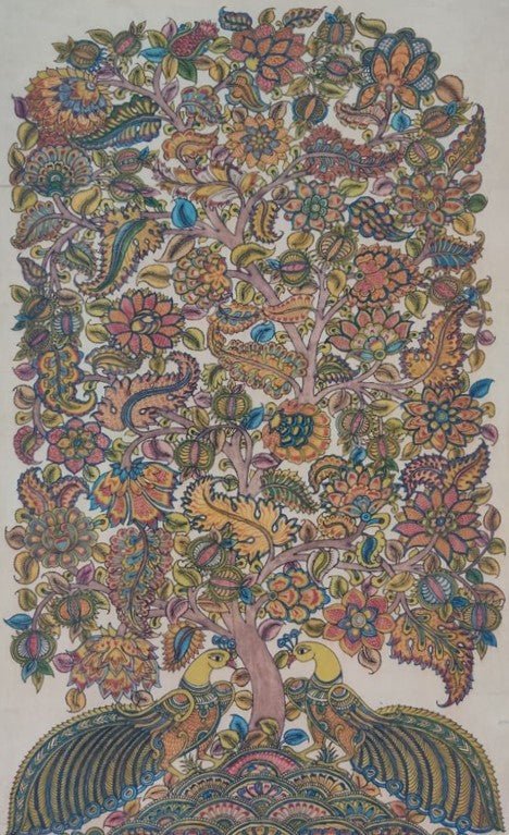 Floral Delight: Tree of life with Peacocks in Kalamkari by Harinath N Thumbnail