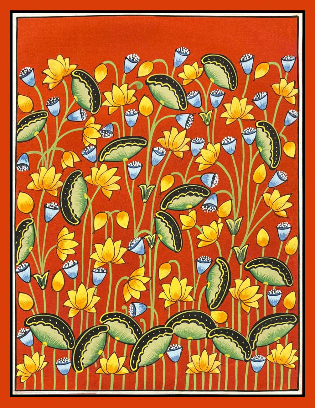 Floral scene in Pichwai by Naveen Soni Thumbnail