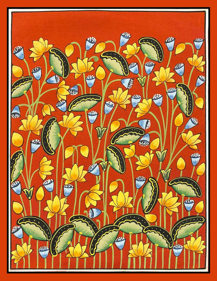 Floral scene in Pichwai by Naveen Soni Thumbnail
