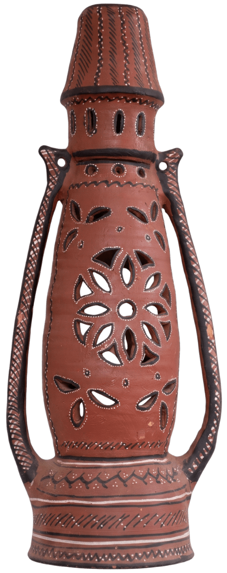Floret Mandala Lantern in Khavda Pottery by Abdul Kumbhar Thumbnail