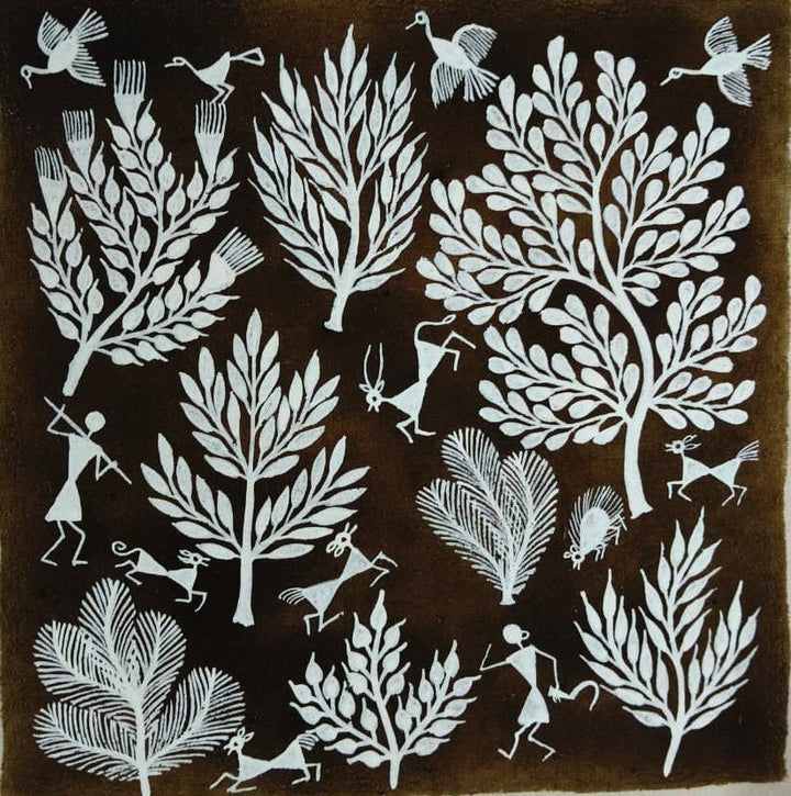 Forest Foraging in Warli by Dilip Bahotha Thumbnail