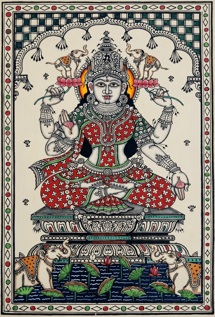 Gajalakshmi in Pattachitra by Pravat Maharana Thumbnail