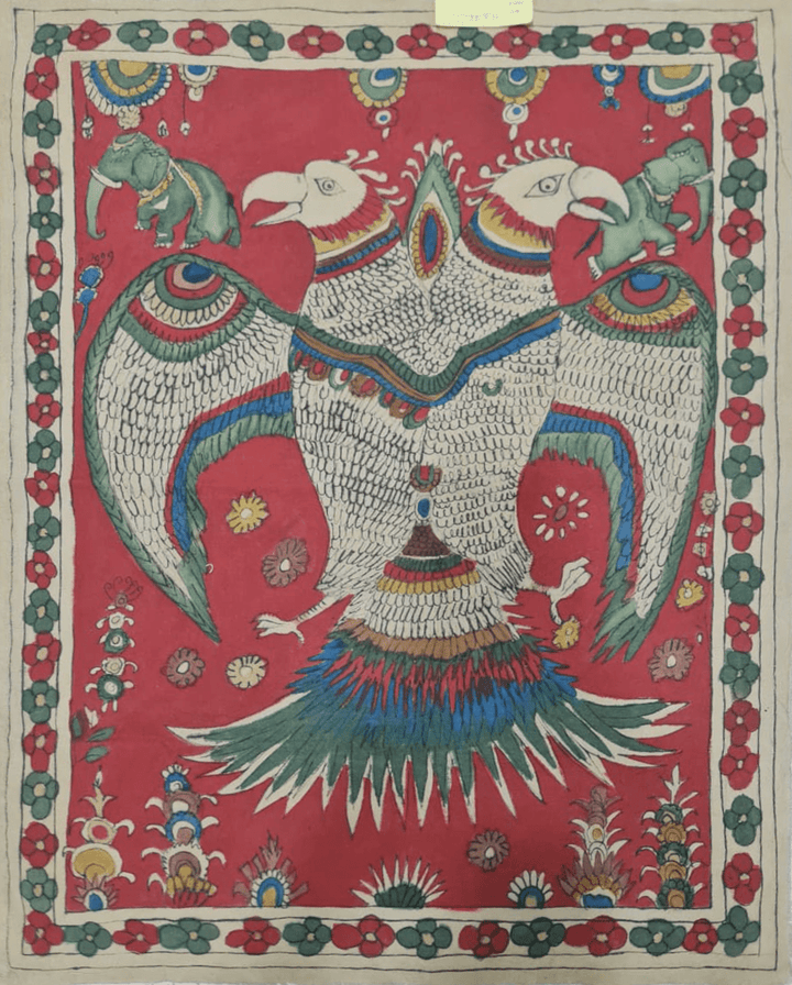Gandaberunda in Narayanpet and Srikalahasti Kalamkari by Ghanshyam Sarode Thumbnail