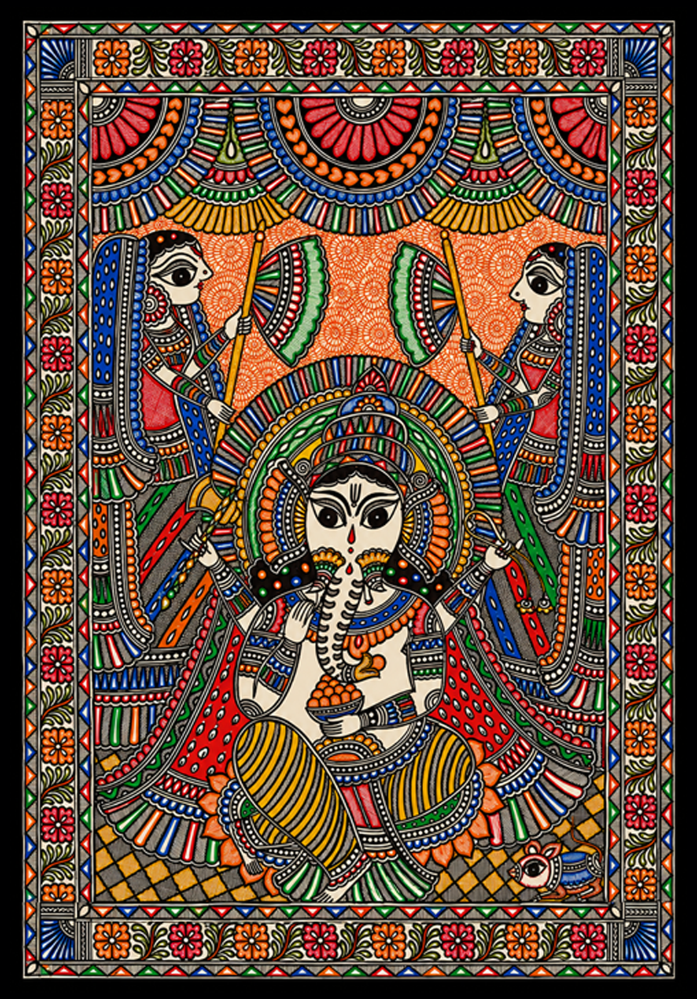 Ganesh Darbar in Madhubani by Pratima Bharti Thumbnail