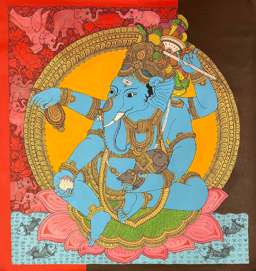 Ganesha in Kalamkari Inspired Art by Harinath N Thumbnail