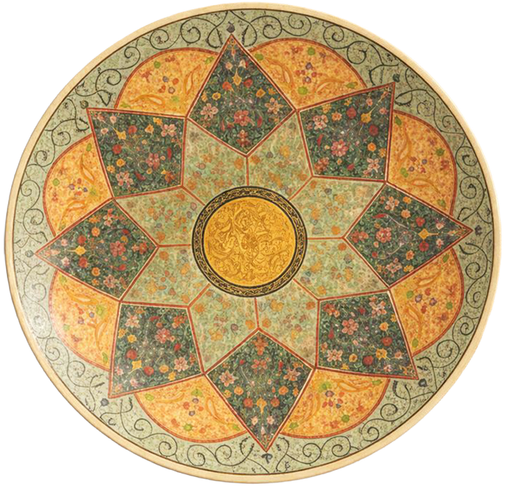 Geometric Floral Plate in Kashmiri Paper Mache by Riyaz Khan Thumbnail