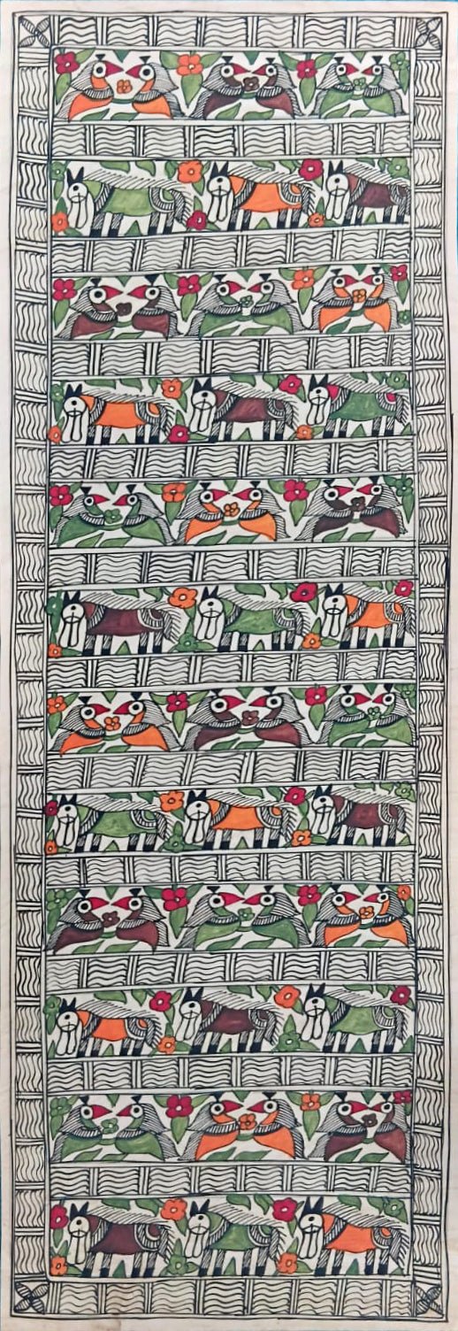 Goat and Parrot in Madhubani by Priti Karn Thumbnail