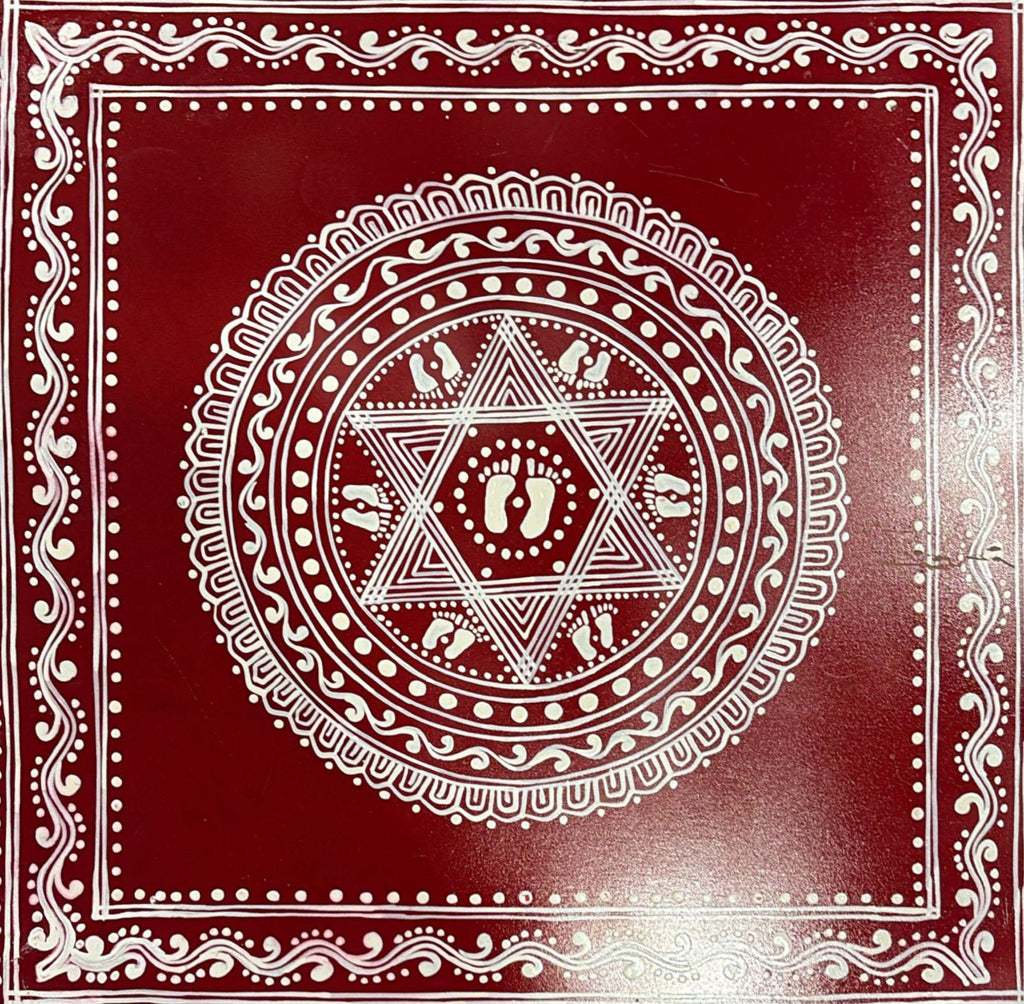 Goddess Lakshmi Footprint Aipan Chowki in Aipan by Ruchi Nainwal Thumbnail