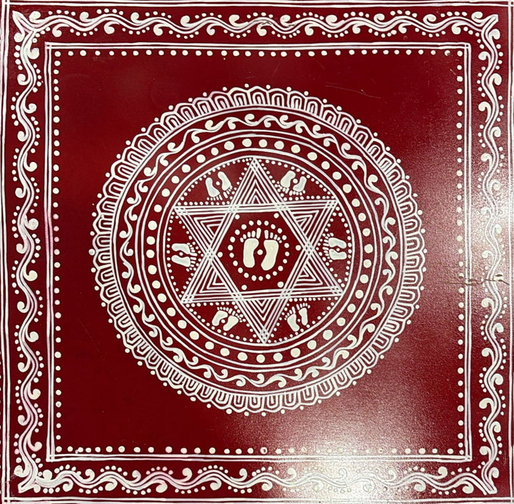 Goddess Lakshmi Footprint Aipan Chowki in Aipan by Ruchi Nainwal Thumbnail