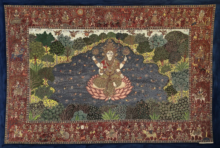 Goddess Lakshmi with Fourteen Shaktis in Mata ni Pachedi by Anita Ben & Vasant Manubhai Chitara Thumbnail
