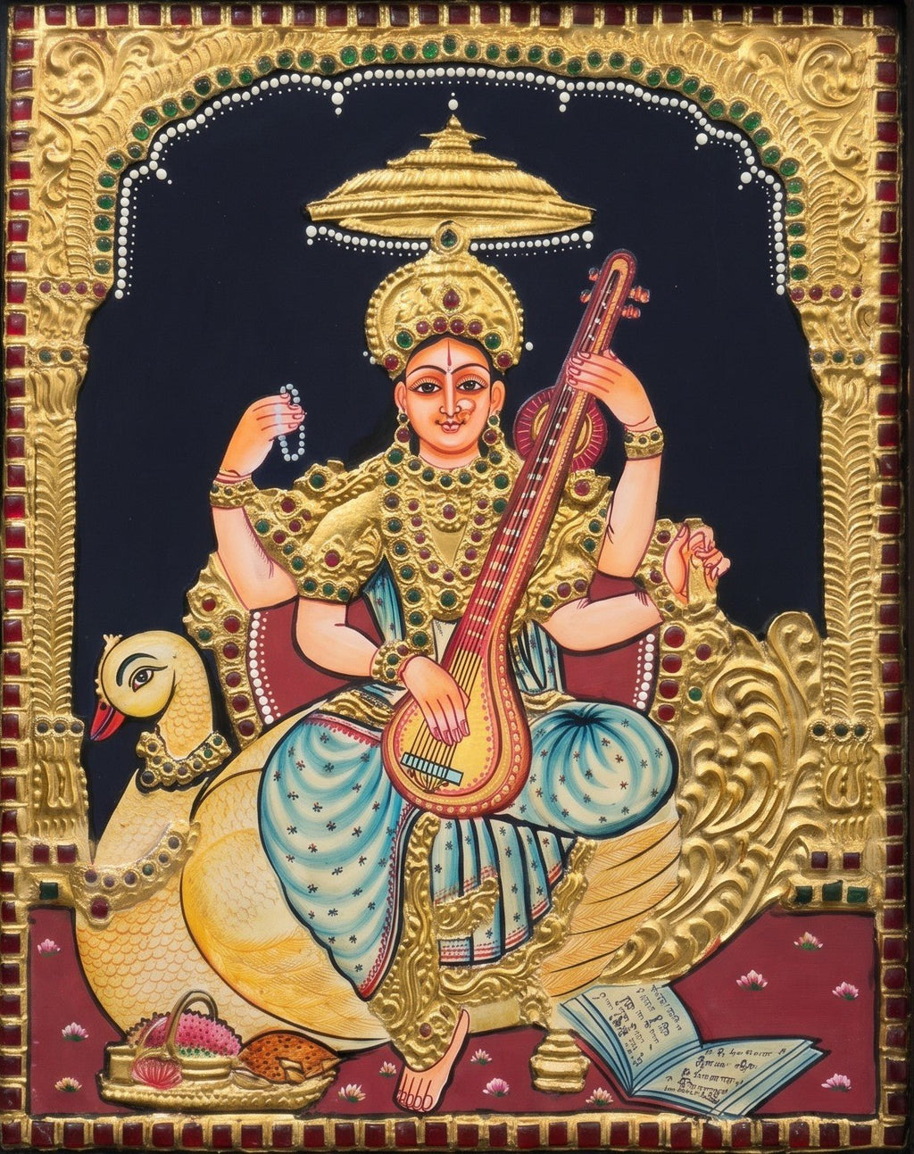 Goddess Saraswati in Ancient Tanjore Thumbnail