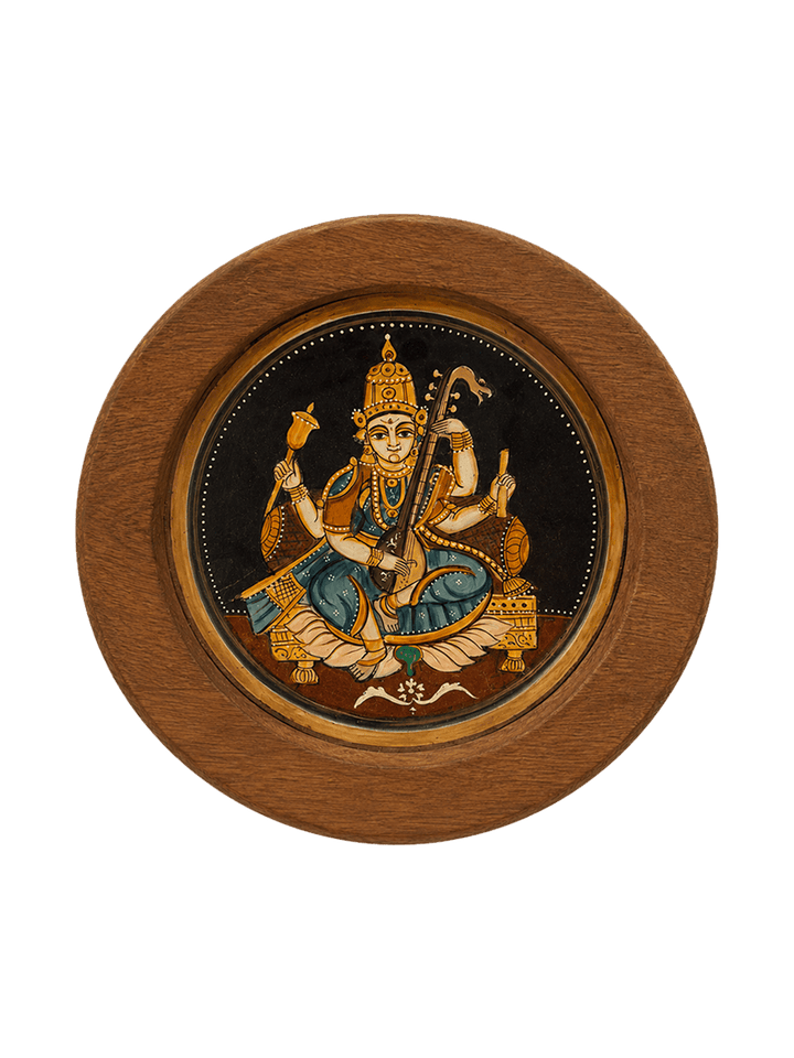 Goddess Saraswati in Mysore Painting by Hemalatha B Thumbnail